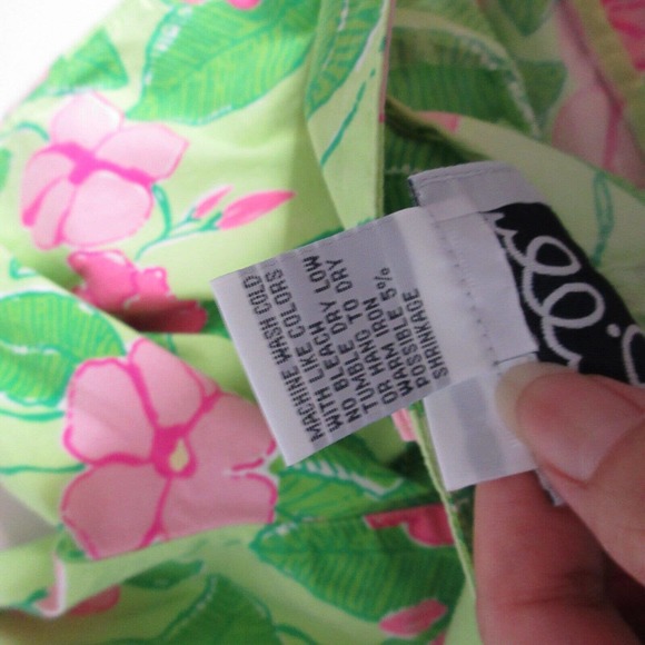 Vintage Lilly Pulitzer Pants Floral Pink Green - Picture 9 of 14